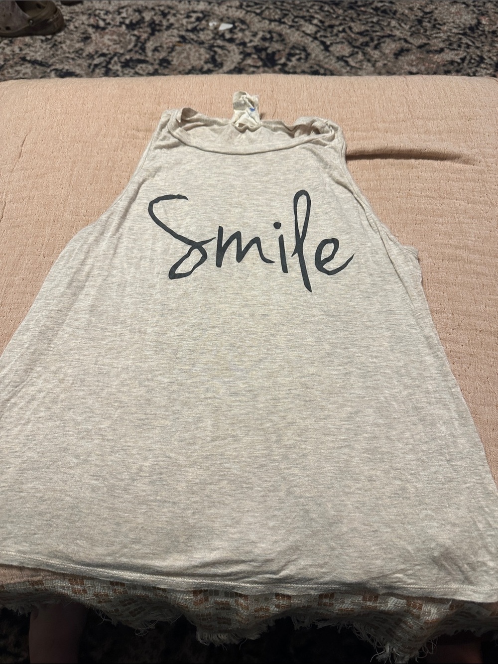 Smile French Pastry tank top size large cream